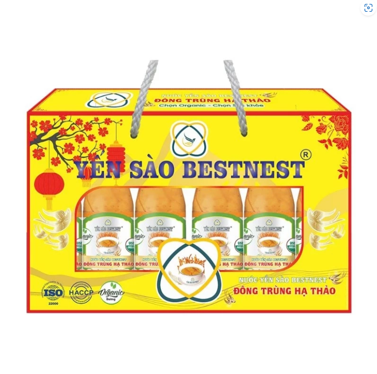 Hộp 6 chai Nước yến sào BESTNEST Đông trùng hạ thảo 180ml