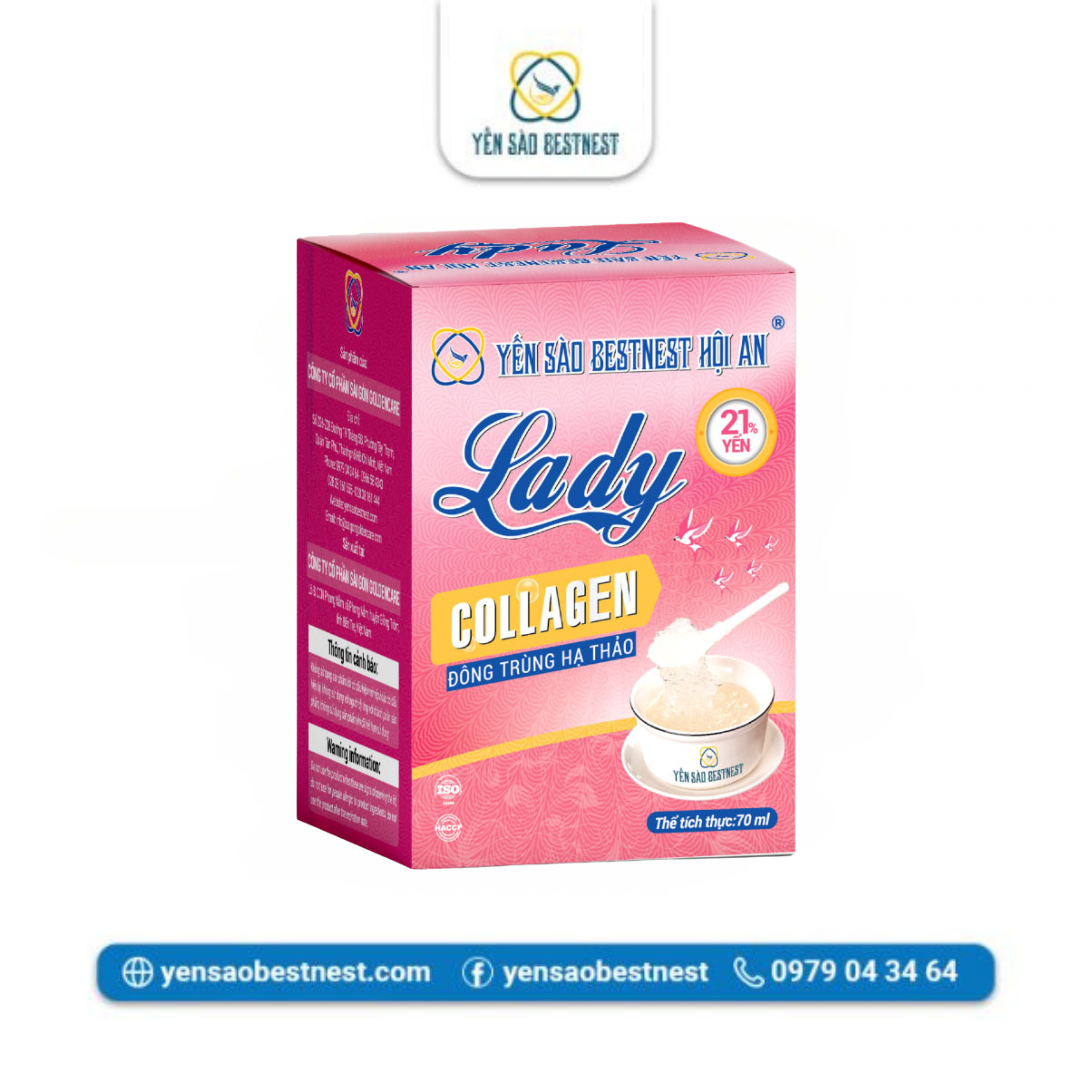 Yến sào chưng sẵn Bestnest Hội An 21% Lady (1 hũ x 70ml)